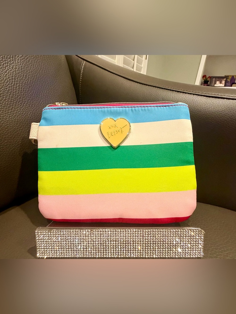 Luv Betsey Striped Wristlet